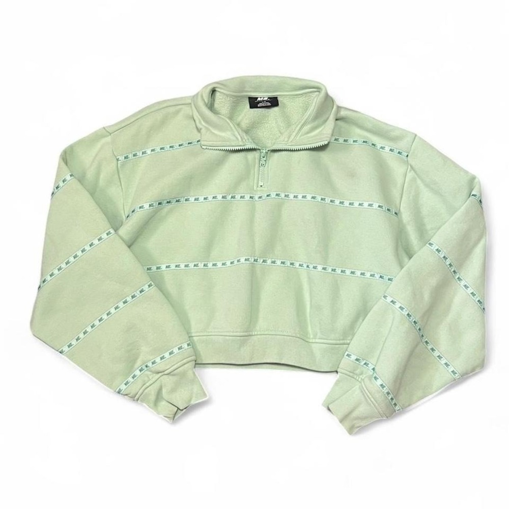 Melody‎ Ehsani Mint Green Quarter Zip Sweatshirt Pullover Size Large Lounge